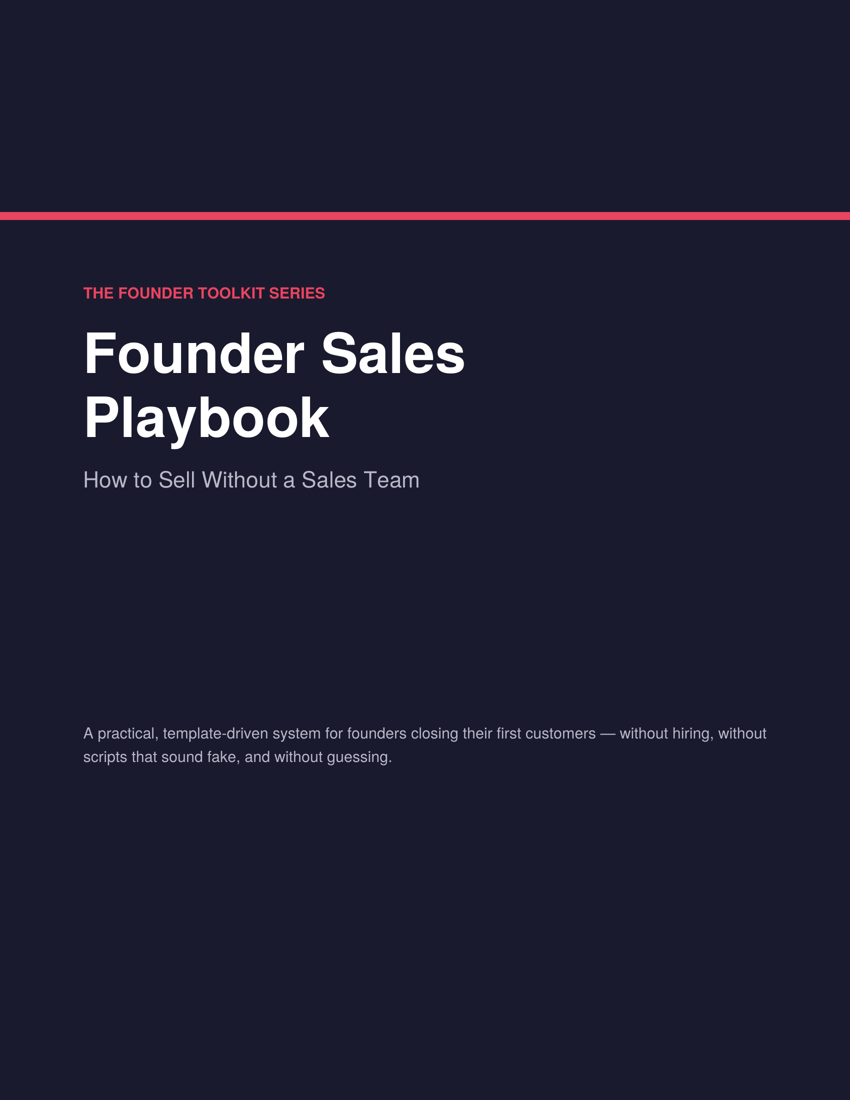 Founder Sales Playbook: How to Sell Without a Sales Team